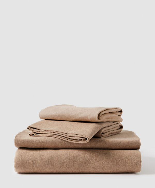 PACT Apparel | Home Tawny Heather Organic Favorite Tee Jersey Sheet Set TX