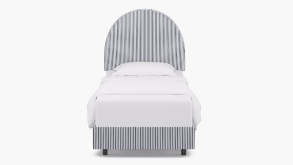 The Inside | Arched Back Bed | Black Classic Ticking Stripe