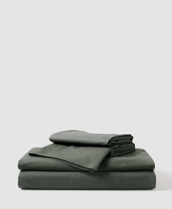 PACT Apparel | Home Castor Grey Organic Cool-Air Percale Sheet Set