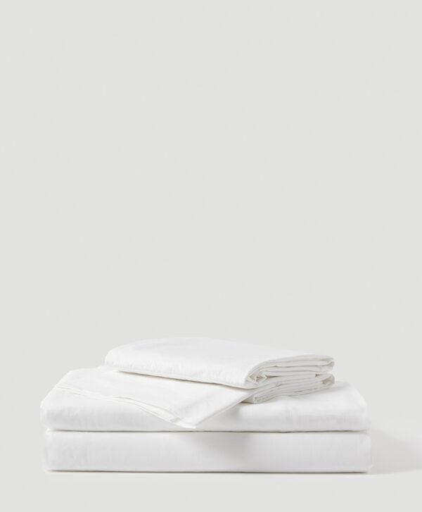 PACT Apparel | Home White Organic Cool-Air Percale Sheet Set FL