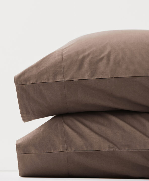 PACT Apparel | Home Deep Taupe Organic Room Service Sateen Pillowcase 2-Pa