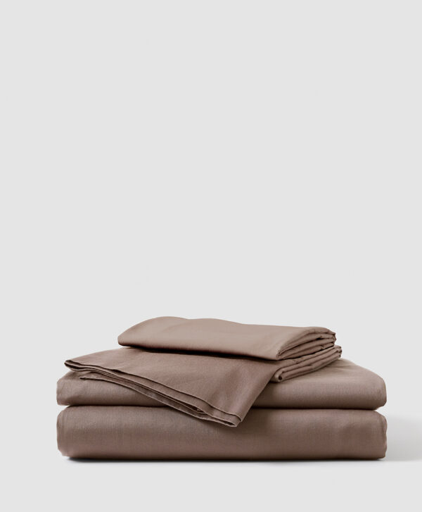 PACT Apparel | Home Deep Taupe Organic Room Service Sateen Sheet Set