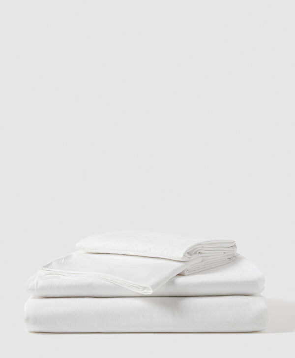 PACT Apparel | Home White Organic Room Service Sateen Sheet Set