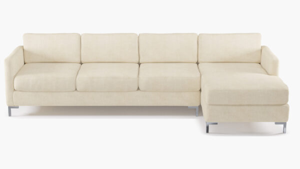 The Inside | Modern Sectional, Right Facing | Talc Everyday Linen