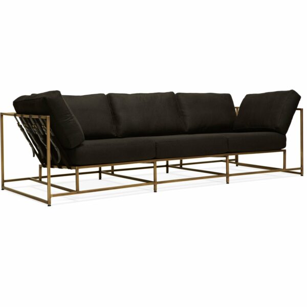 Stephen Kenn | Inheritance Sofa - Wool - Black Wool & Antique Brass