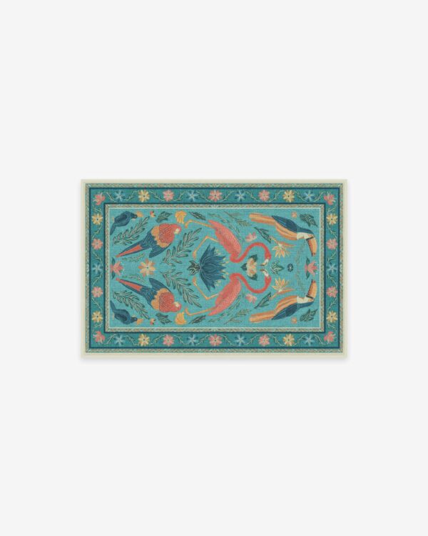 Ruggable | Iris Apfel Birds Of A Feather Aqua Rug