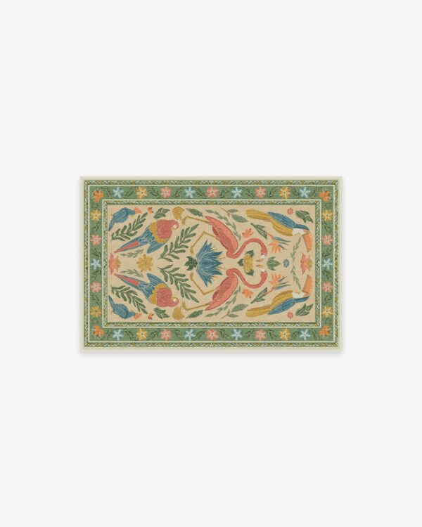 Ruggable | Iris Apfel Birds Of A Feather Green & Peach Rug