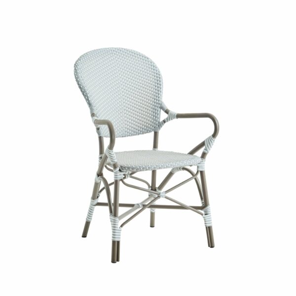 Sika Design | Isabell Arm Chair AluRattan - Grey / White Dots / Taupe