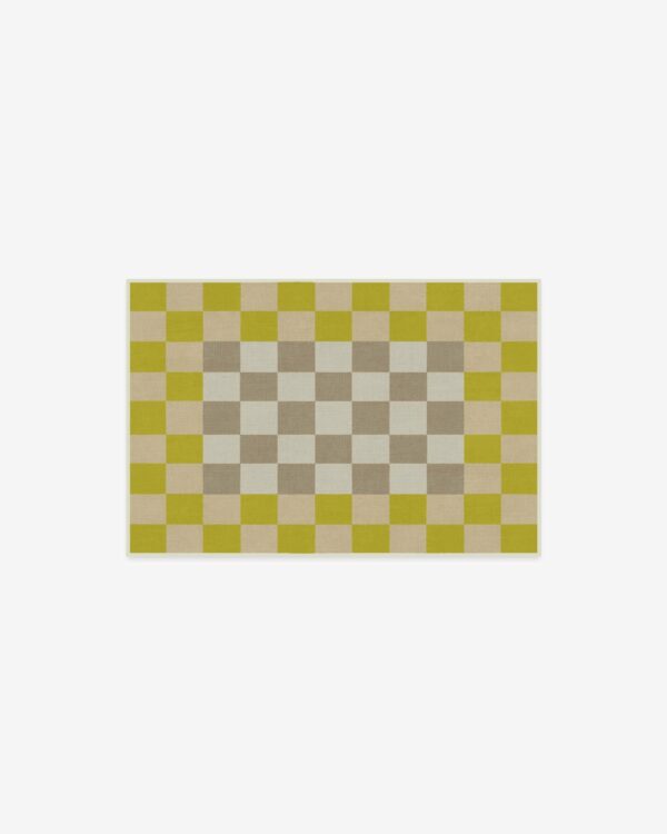 Ruggable | Jonathan Adler Checker Border Chartreuse Rug