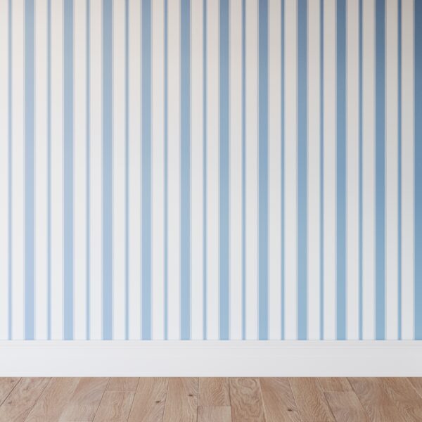 The Inside | Traditional Wallpaper Roll | Cornflower Clarence Stripe