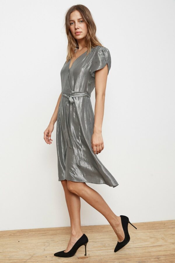 Velvet by Graham & Spencer | Calina Lamé Wrap Dress (XS), Velvet by Graham & Spencer