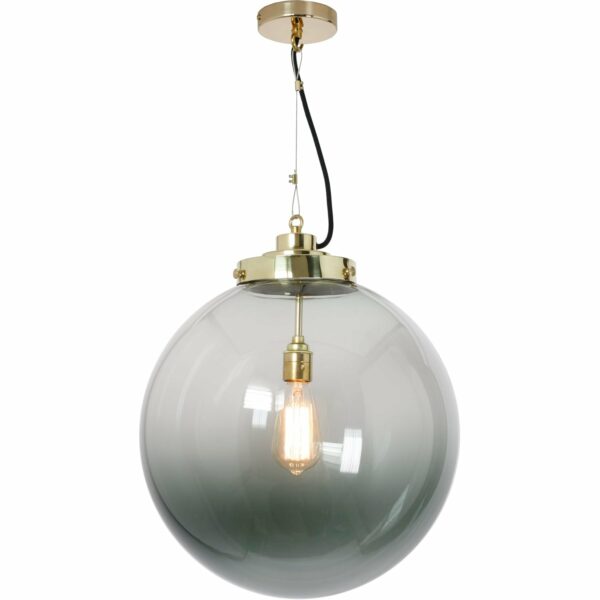 Original BTC | Large Globe Pendant - Brass / Anthracite Glass - Gray/Black