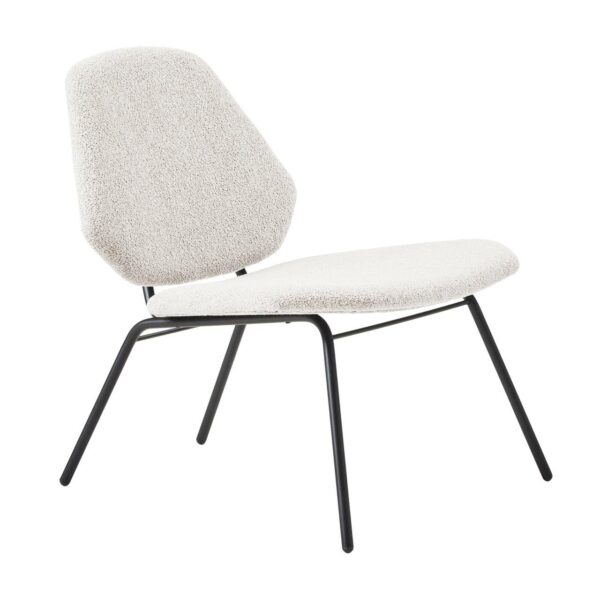 Woud | Lean Lounge Chair - Ivory - Textaafoam Alpine 101