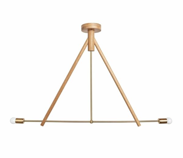 Workstead | Lodge Chandelier Two - Natural Oak / Blackened Brass