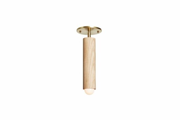 Workstead | Lodge Flush Mount - Natural Oak / Blackened Brass