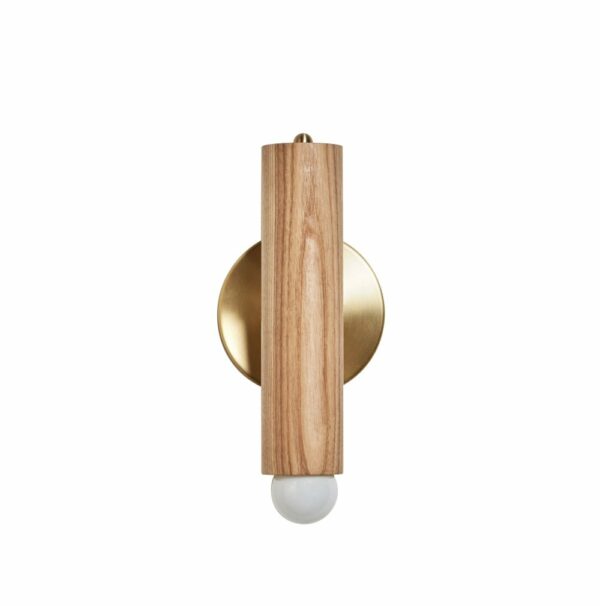 Workstead | Lodge Wall Sconce - Natural Oak / Blackened Brass