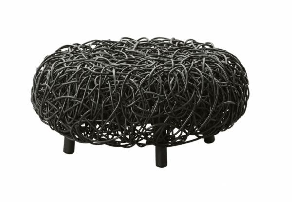 Cane Line | Loop Footstool - Black