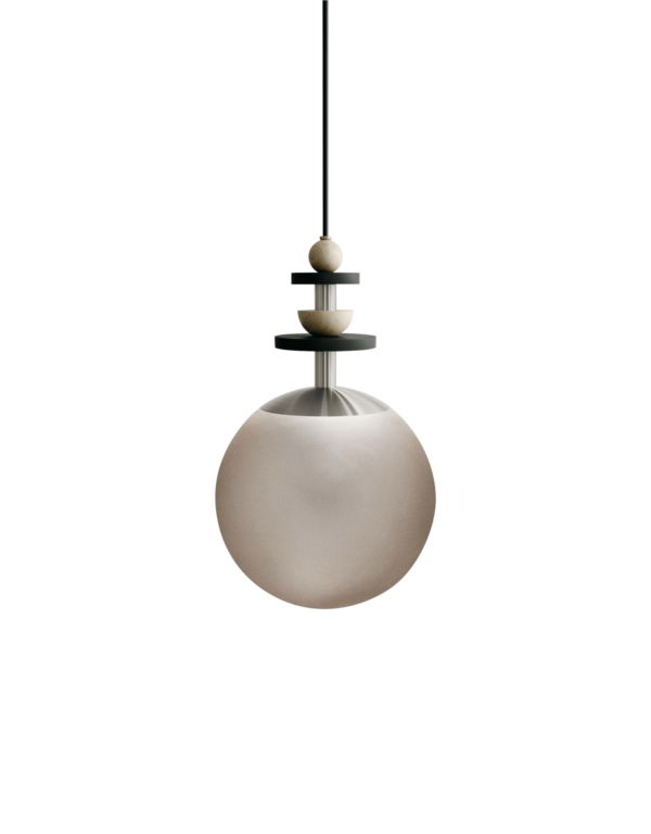 Ladies & Gentlemen | Maru Pendant - Satin Nickel - 10" / Medium / Bronze Translucent