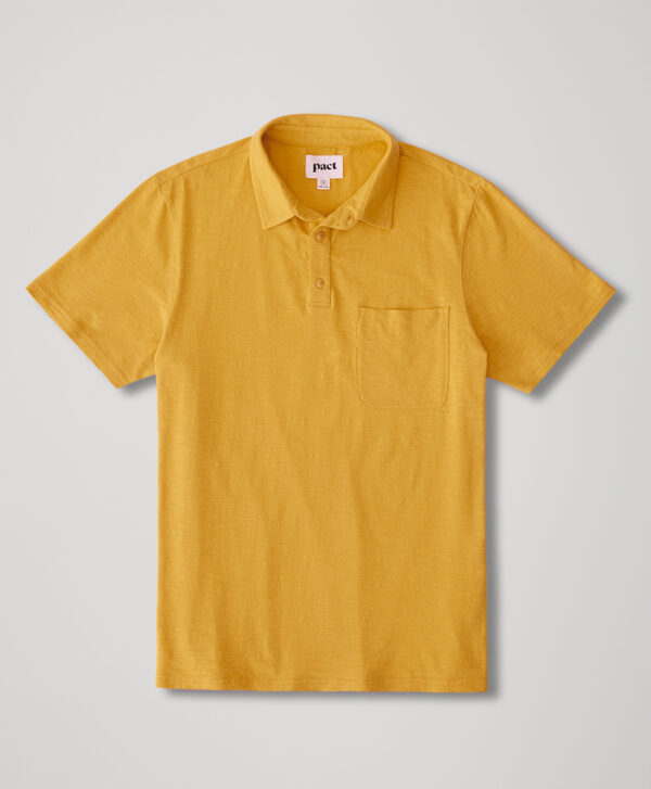 PACT Apparel | Men's Mustard Field Midweight Slub Polo