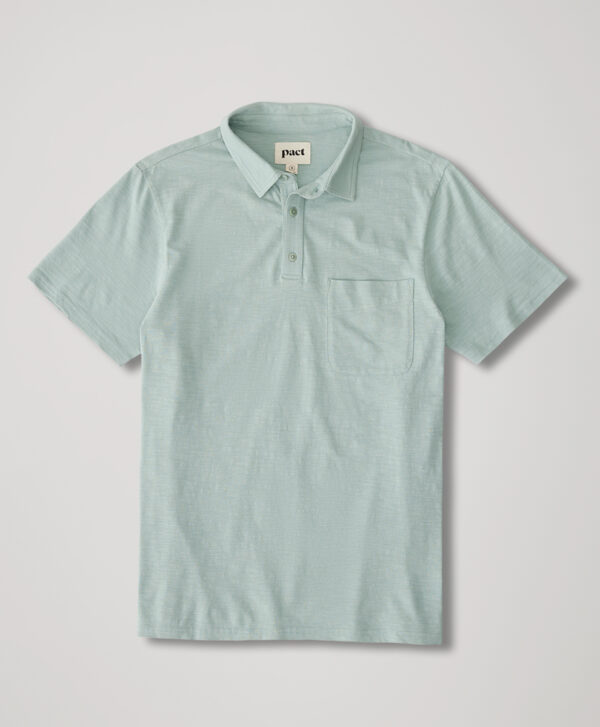 PACT Apparel | Men's Sky Blue Field Midweight Slub Polo