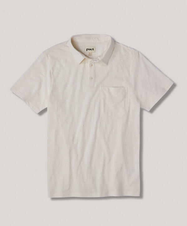 PACT Apparel | Men's Sea Salt Field Midweight Slub Polo