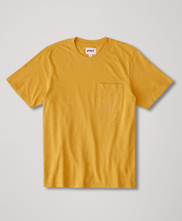 PACT Apparel | Men's Mustard Field Midweight Slub Crew Tee