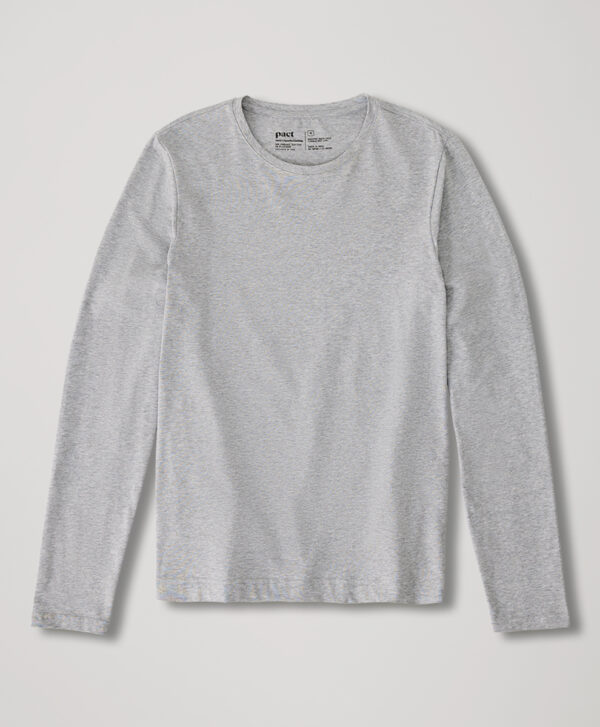 PACT Apparel | Men's Heather Grey Coolretch Long Sleeve Crew Undershirt