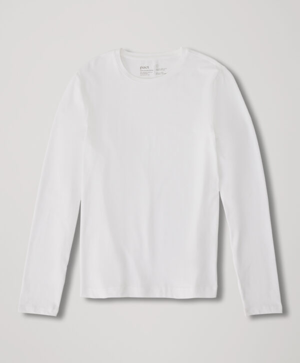 PACT Apparel | Men's White Coolretch Long Sleeve Crew Undershirt