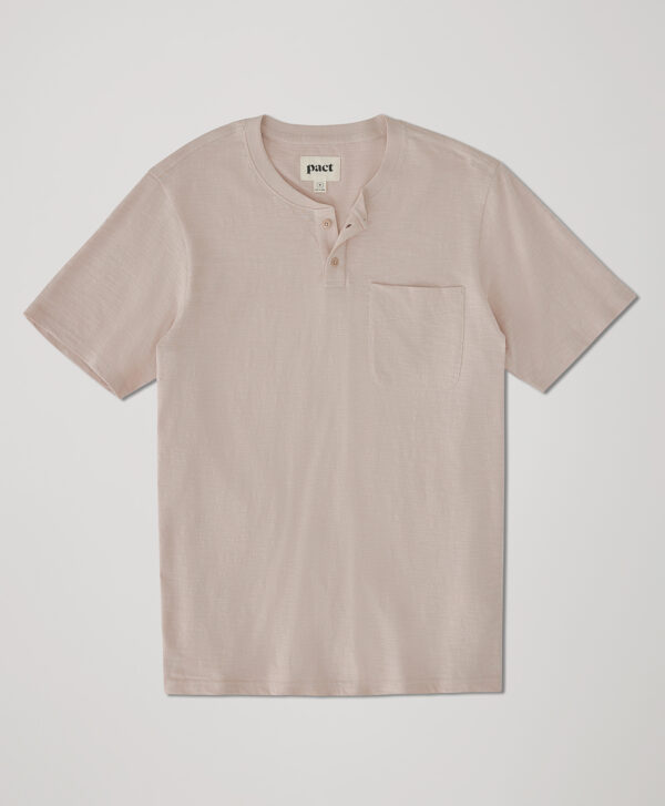 PACT Apparel | Men's Oat Field Midweight Slub Short Sleeve Henley