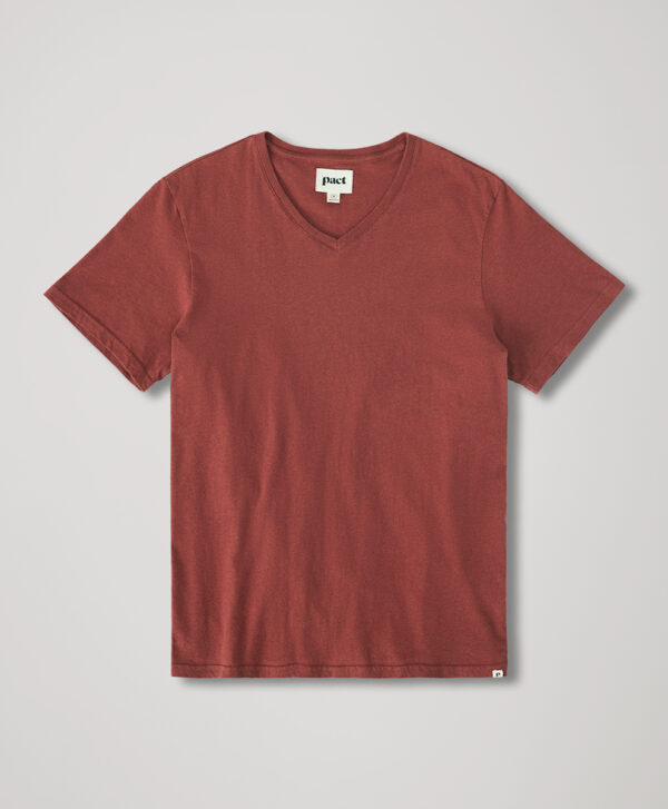 PACT Apparel | Men's Walnut Heather Softspun V-Ne Tee