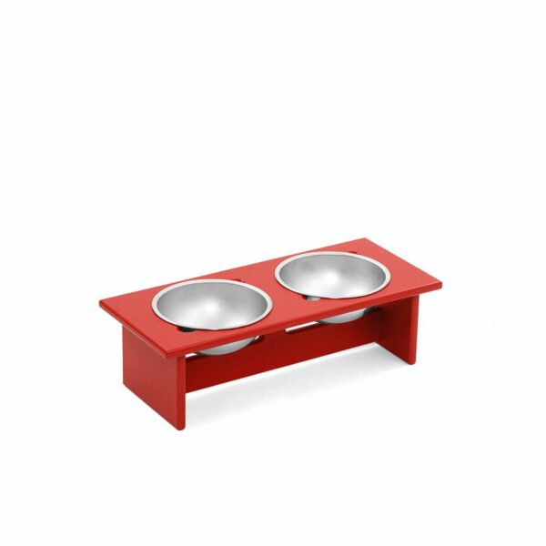 Loll Designs | Minimalist Double Dog Bowl - Small - Apple Red