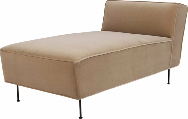 Gubi | Modern Line Chaise Lounge - Black Matte / Canvas 2 - 0674