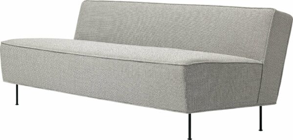 Gubi | Modern Line Sofa - 71.7"W - Black Matte / Canvas 2 - 0674