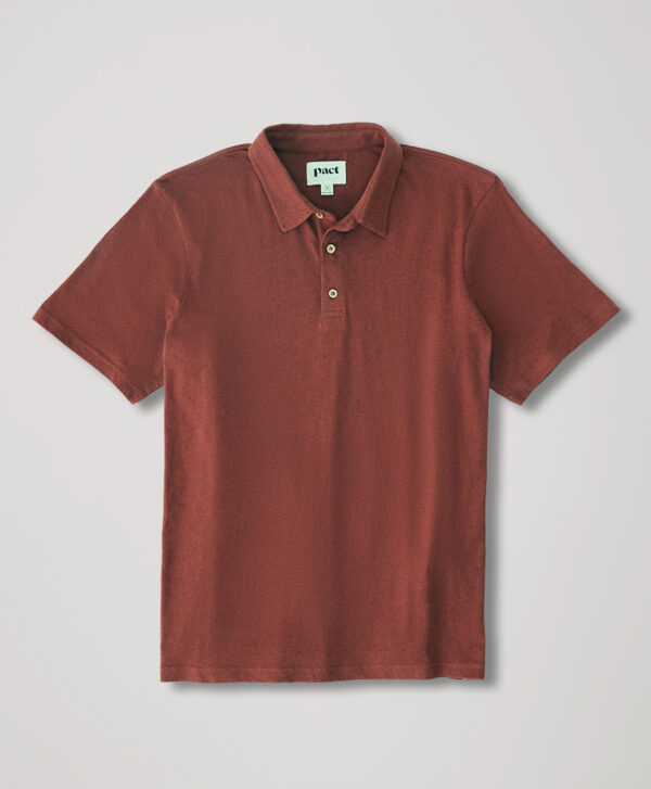 PACT Apparel | Men's Walnut Seaside Linen Blend Polo