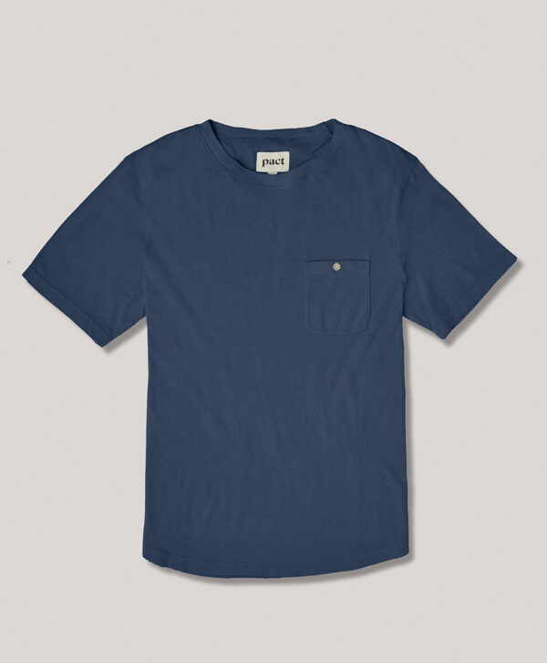 PACT Apparel | Men's French Navy Seaside Linen Blend Short Sleeve Poet Crew