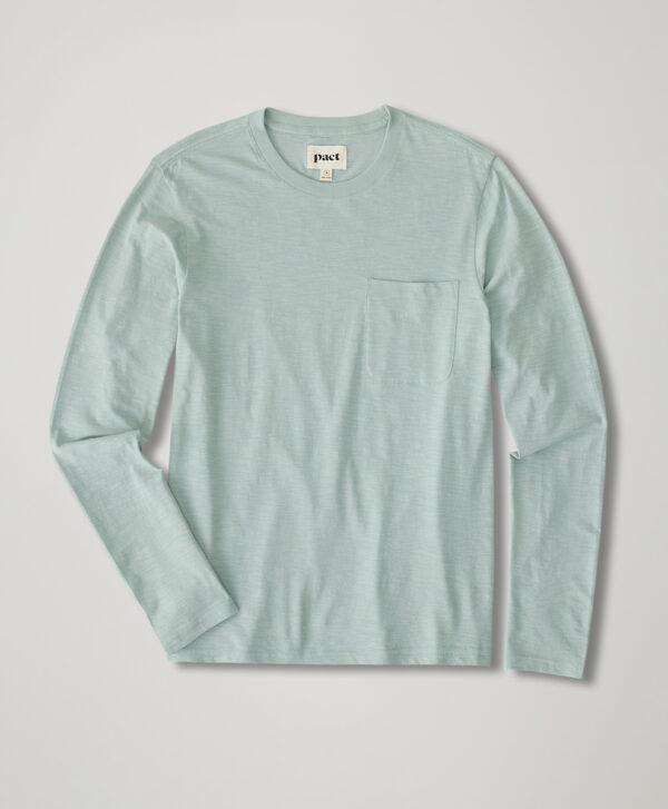 PACT Apparel | Men's Sky Blue Field Midweight Slub Long Sleeve Crew