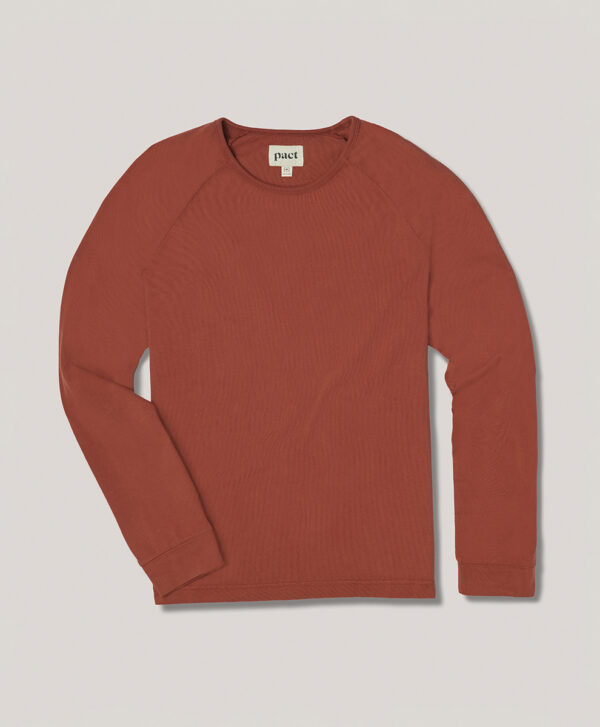 PACT Apparel | Men's Walnut Vintage Long Sleeve Raglan Tee