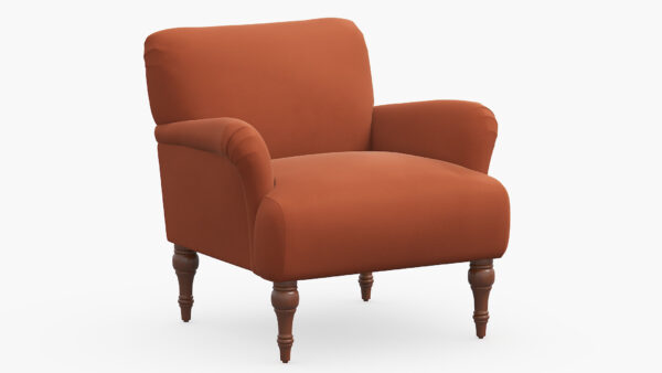 The Inside | Traditional Accent Chair | Rust Velvet | Espresso