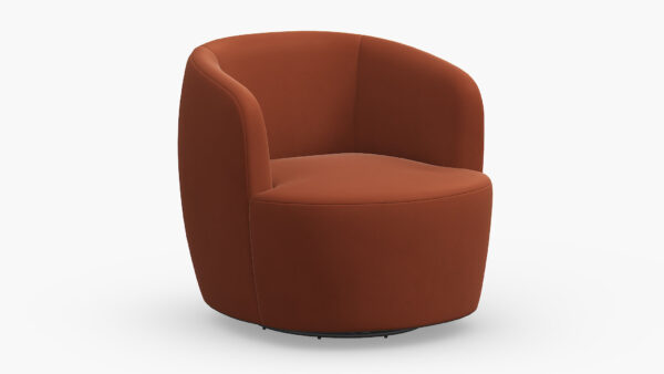 The Inside | Tub Swivel Chair | Rust Velvet