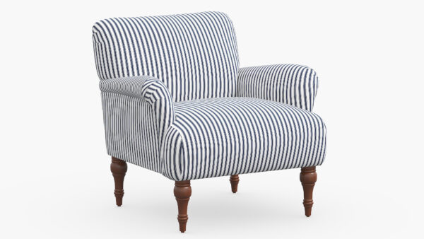 The Inside | Traditional Accent Chair | Navy Classic Ticking Stripe | Espresso