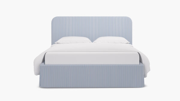 The Inside | Skirted Platform Bed | Cornflower Classic Ticking Stripe