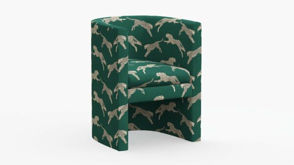 The Inside | Barrel Back Dining Chair | Polo Green Cheetah