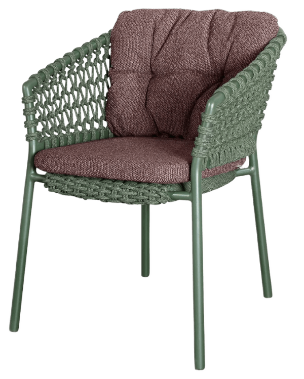 Cane Line | Ocean Chair - Dark Green / Dark Bordeaux Wove Cushion