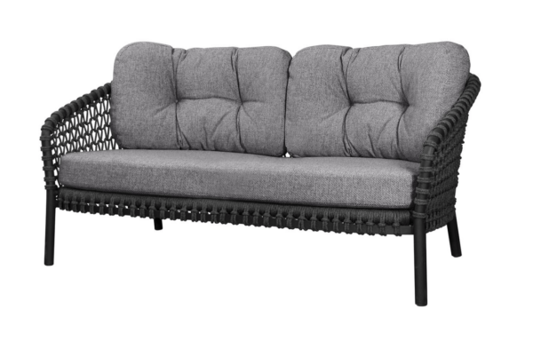 Cane Line | Ocean Large 2-Seater Sofa - Dark Grey / Dark Grey Cane-line Wove