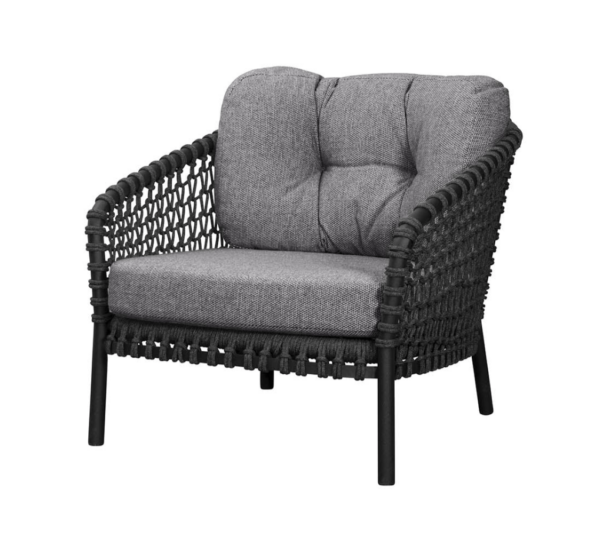 Cane Line | Ocean Large Lounge Chair - Dark Grey / Dark Grey Cane-line Wove