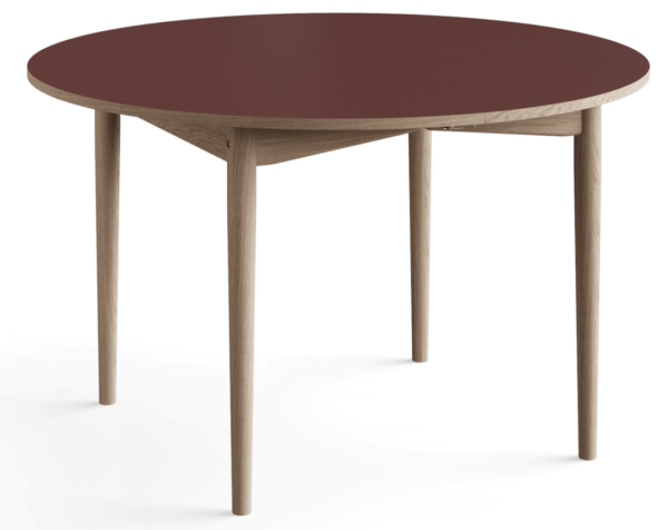 Eikund | Oma Extendable Dining Table - 1 Extension / Black Lacquered Oak / Beige Fenix/Oak Edge