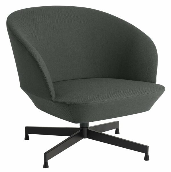 Muuto | Oslo Lounge Chair - Swivel Base - Twill Weave 990 Seat & Black Base