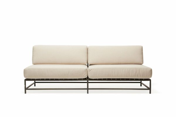 Stephen Kenn | Outdoor Loveseat - Cream & Charcoal / Black