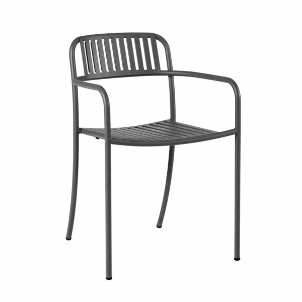 Tolix | Outdoor Patio Slatted Armchair - Set of 2 - Dark Grey