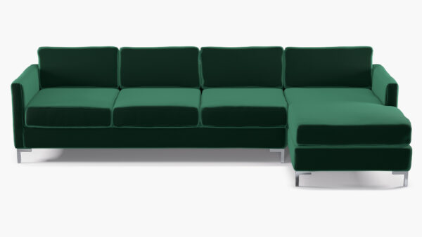 The Inside | Modern Sectional, Right Facing | Spruce Performance Plush Velvet